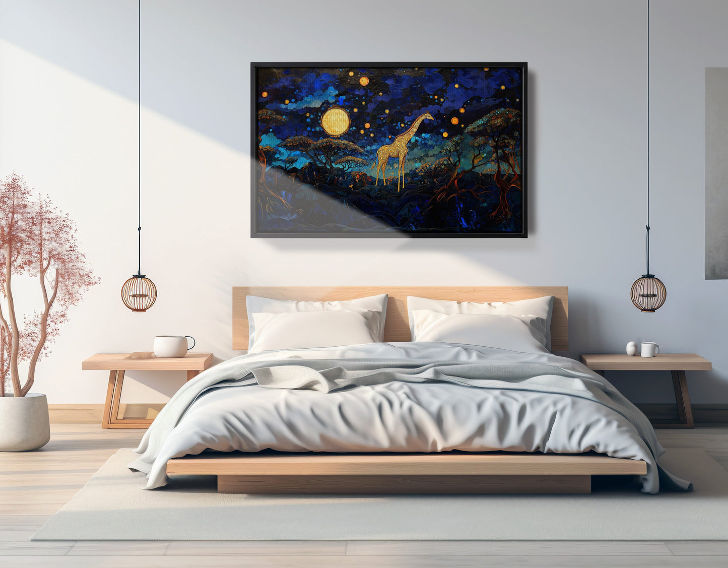 Golden Moon Giraffe African American canvas print view 27