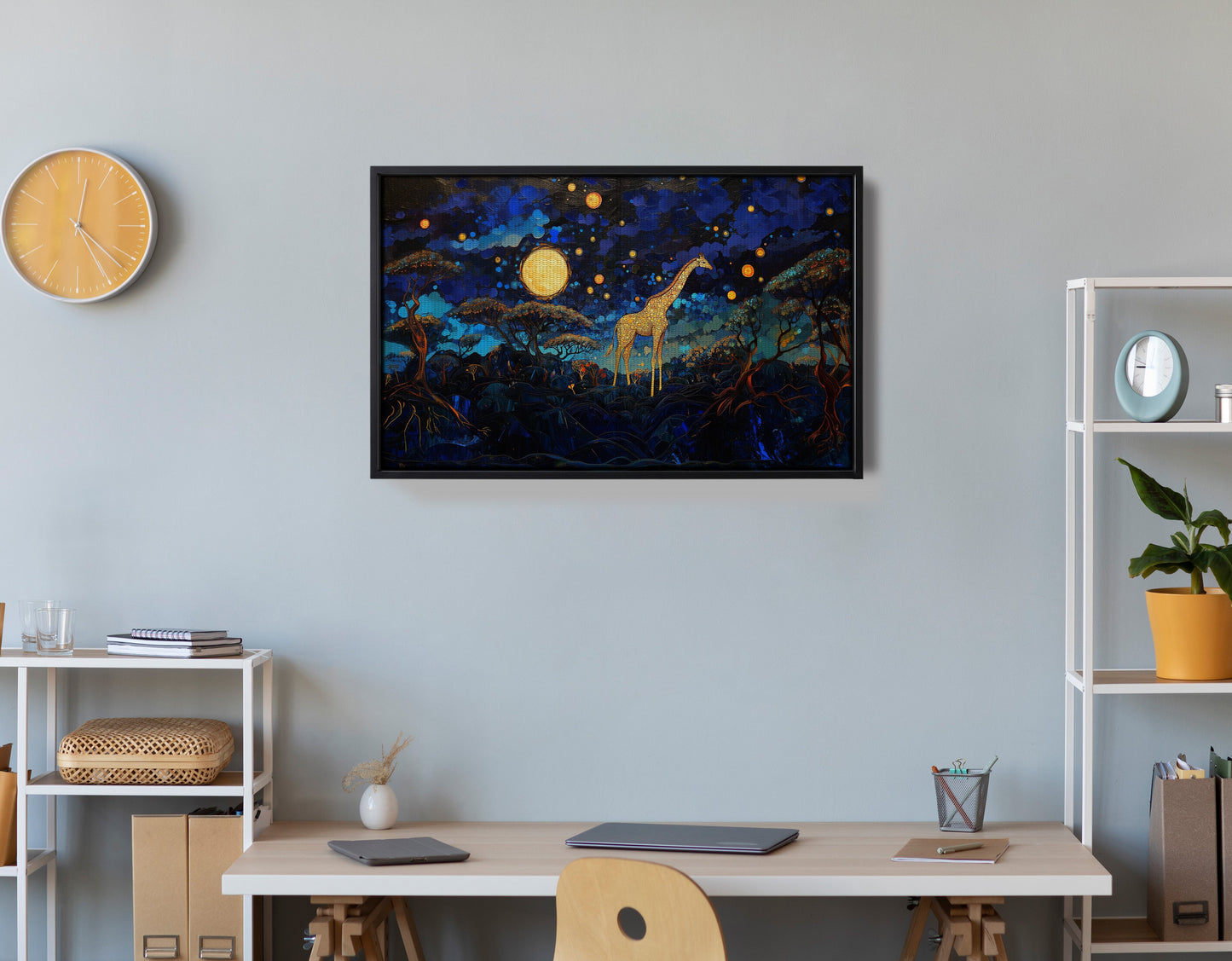 Golden Moon Giraffe African American canvas print view 30