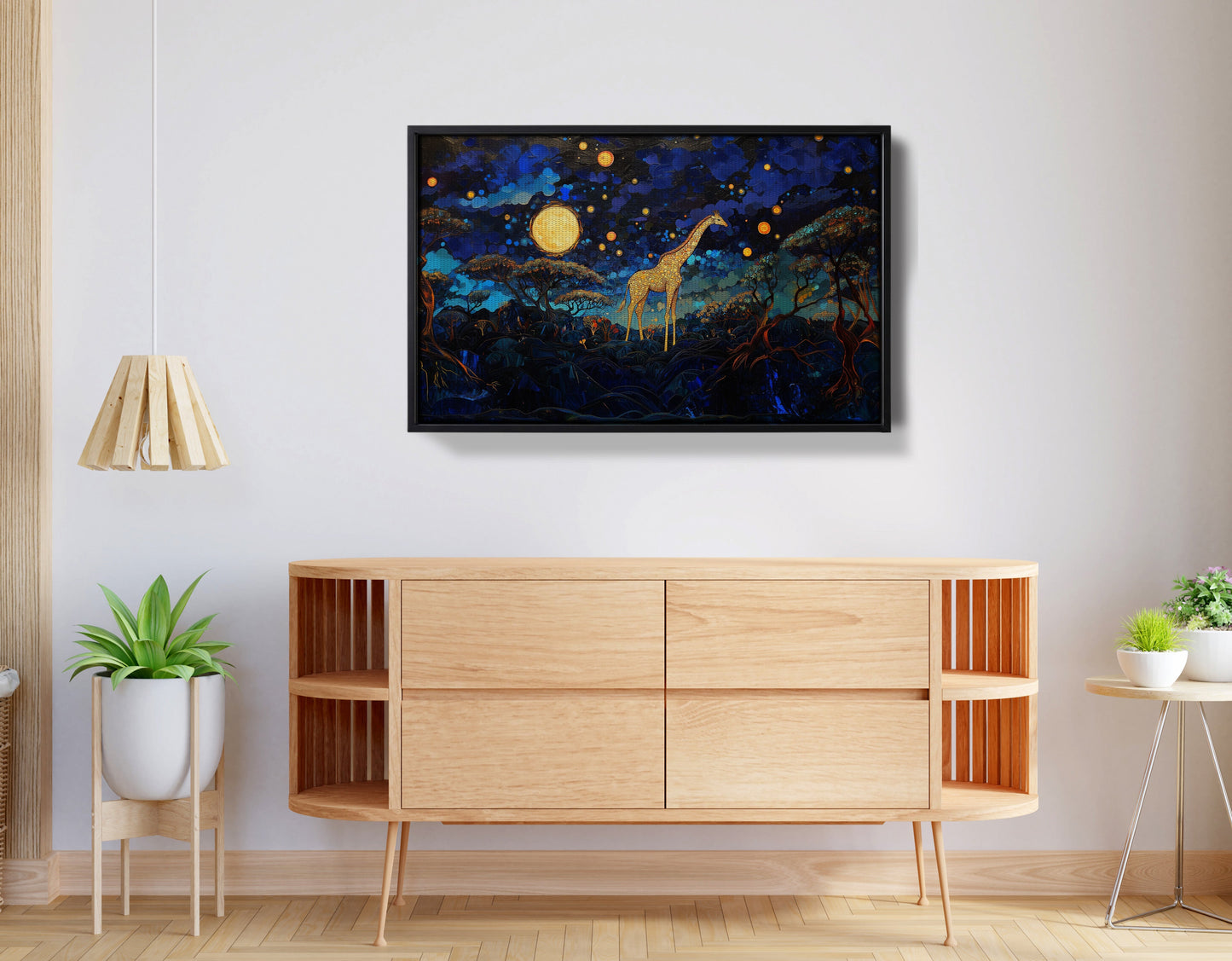 Golden Moon Giraffe African American canvas print view 26