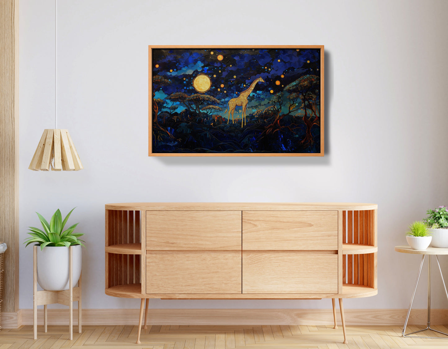 Golden Moon Giraffe African American canvas print view 44