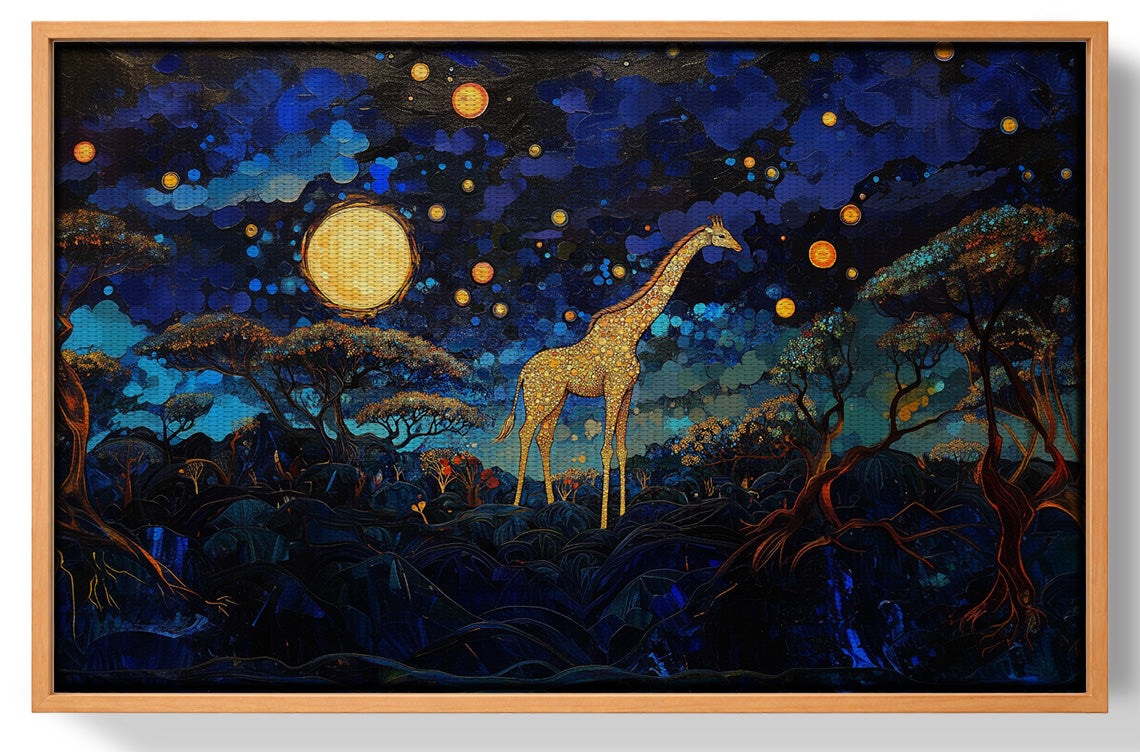 Golden Moon Giraffe African American canvas print view 43