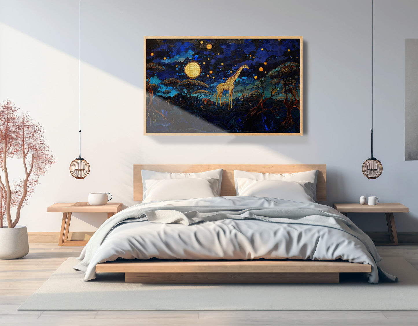 Golden Moon Giraffe African American canvas print view 51