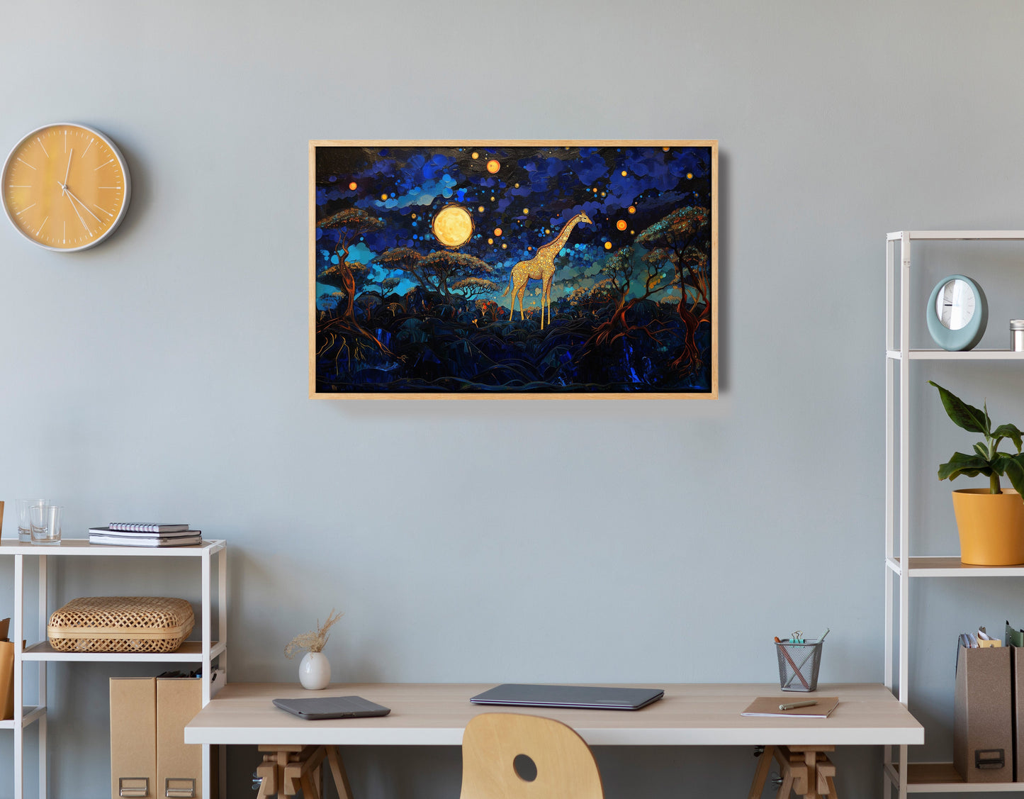 Golden Moon Giraffe African American canvas print view 54