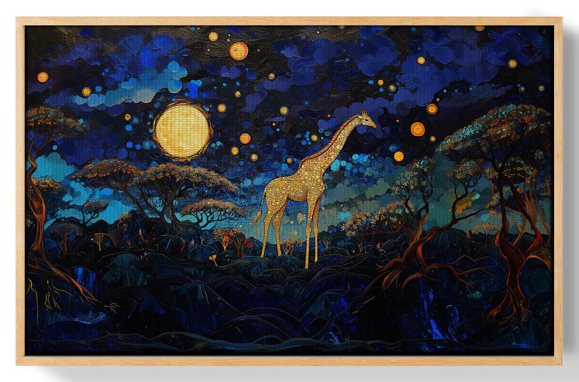 Golden Moon Giraffe African American canvas print view 49