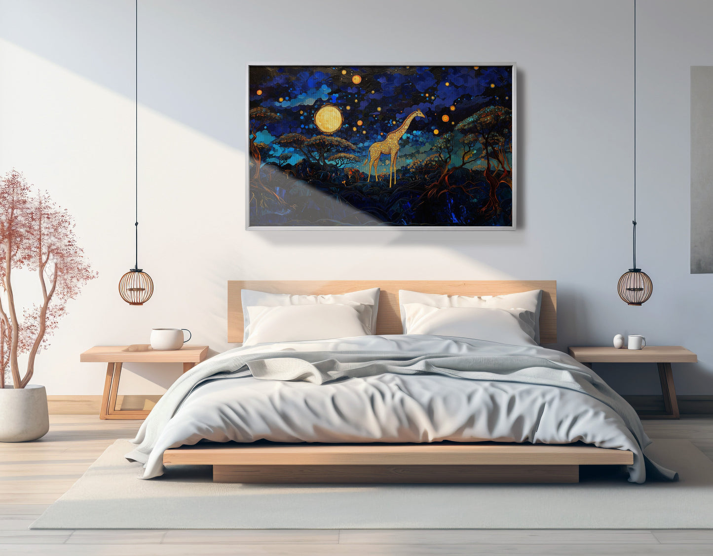 Golden Moon Giraffe African American canvas print view 57