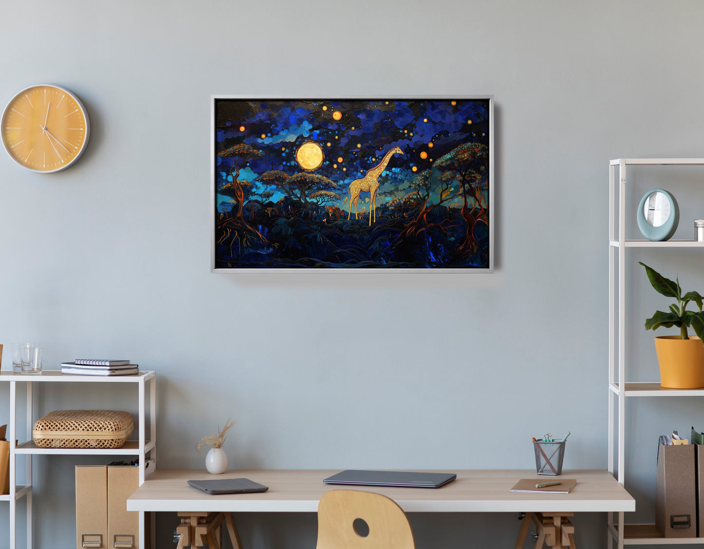 Golden Moon Giraffe African American canvas print view 60