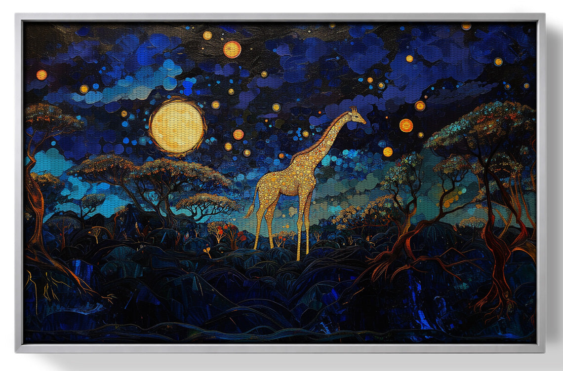 Golden Moon Giraffe African American canvas print view 55