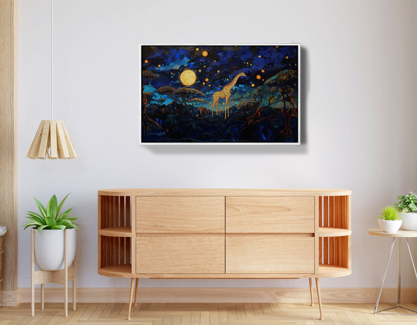Golden Moon Giraffe African American canvas print view 62