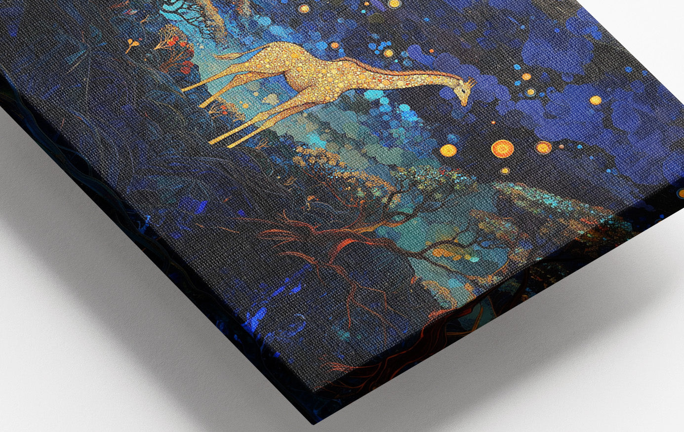 Golden Moon Giraffe African American canvas print view 16