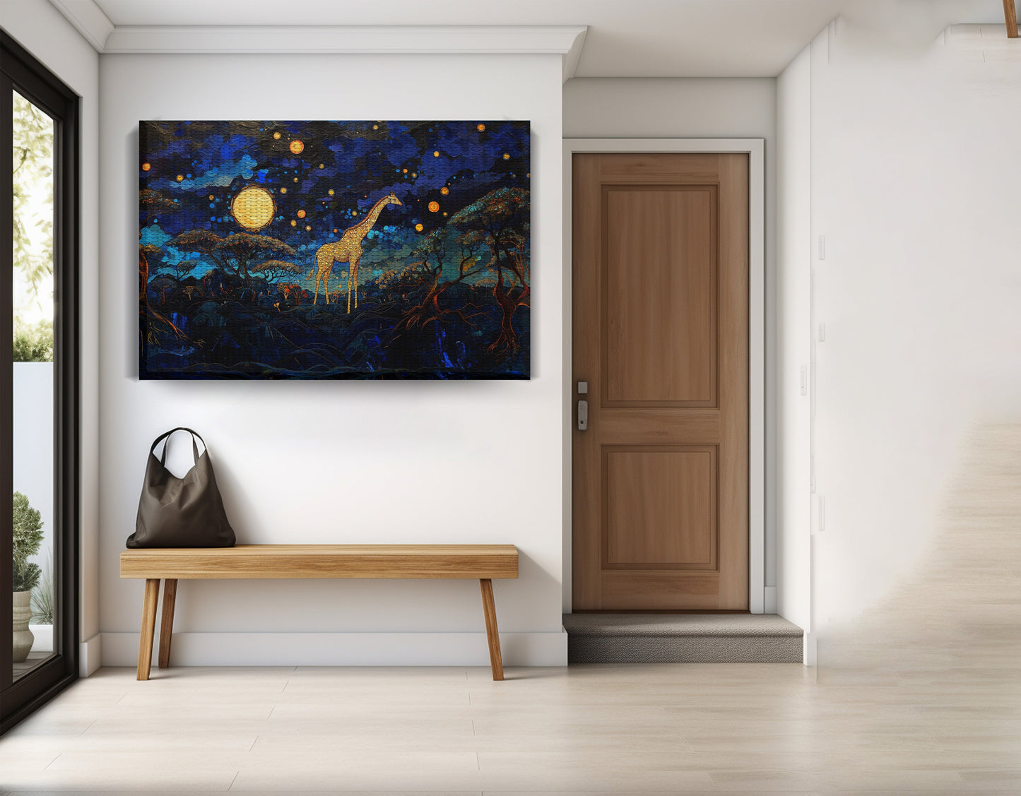 Golden Moon Giraffe African American canvas print view 17