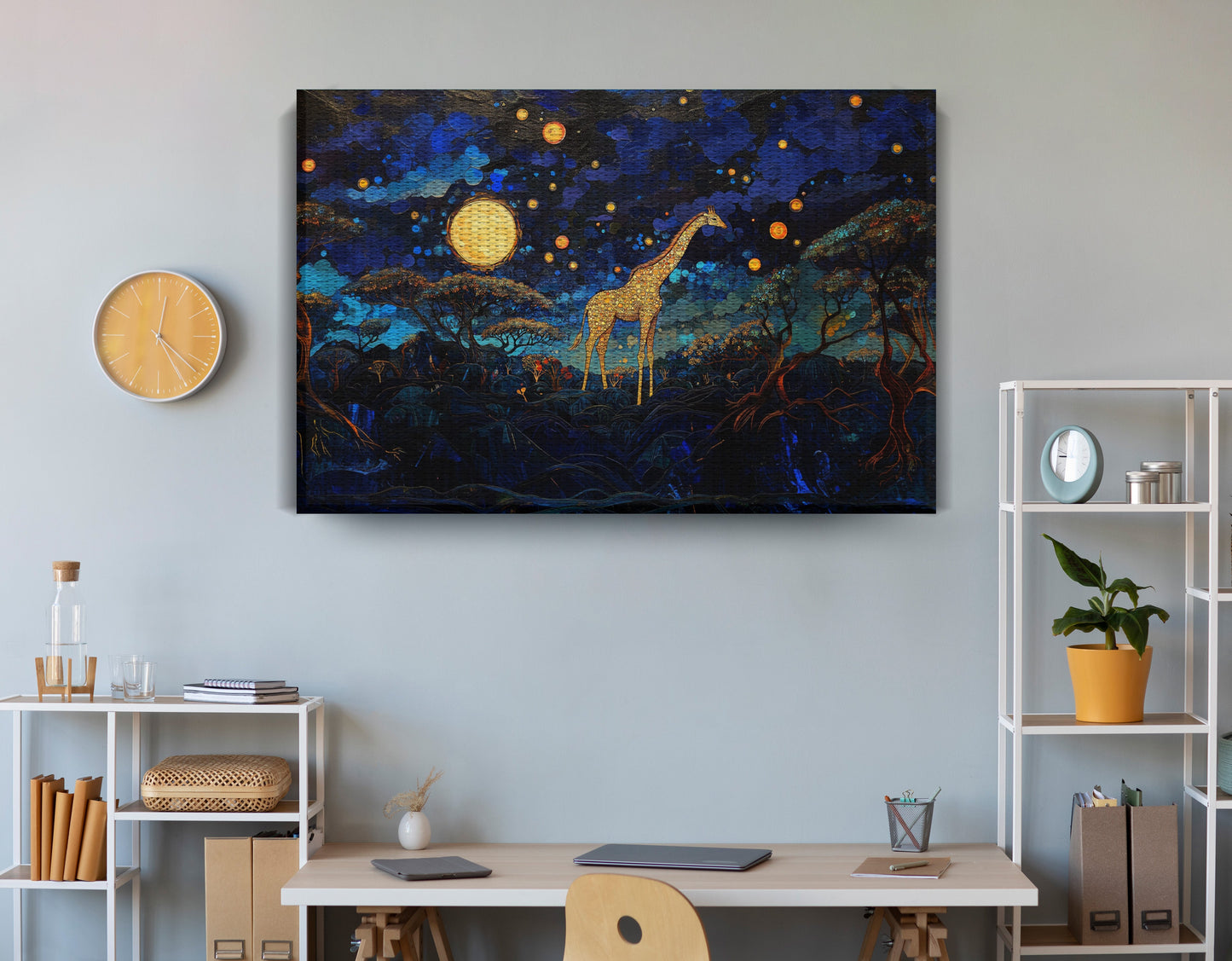 Golden Moon Giraffe African American canvas print view 18