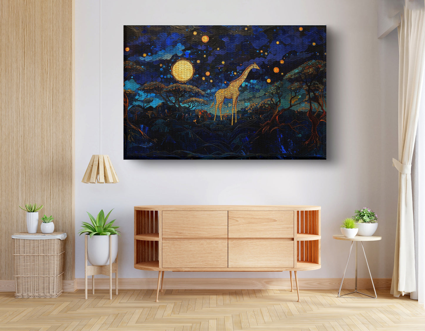 Golden Moon Giraffe African American canvas print view 14