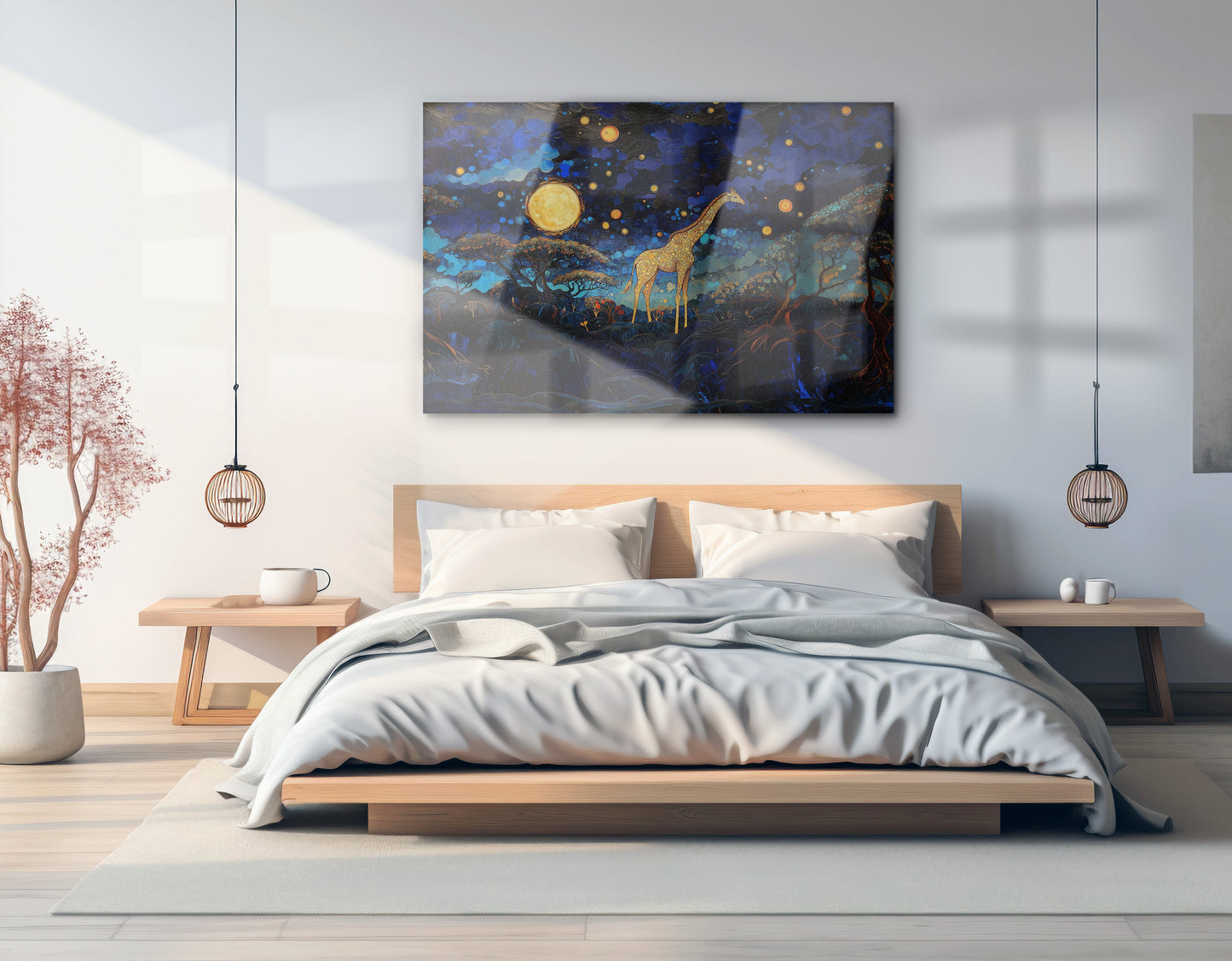 Golden Moon Giraffe African American canvas print view 21