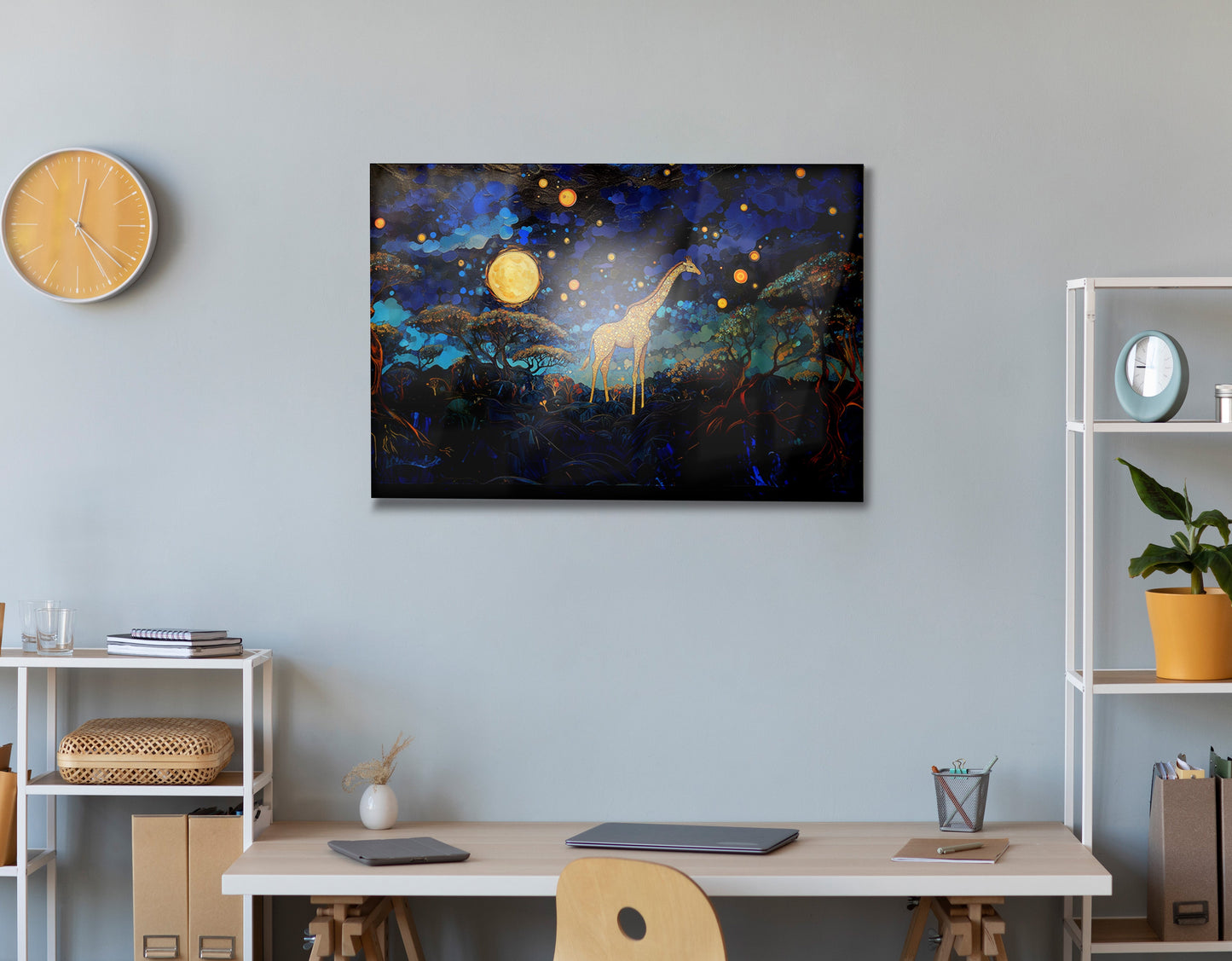 Golden Moon Giraffe African American canvas print view 24