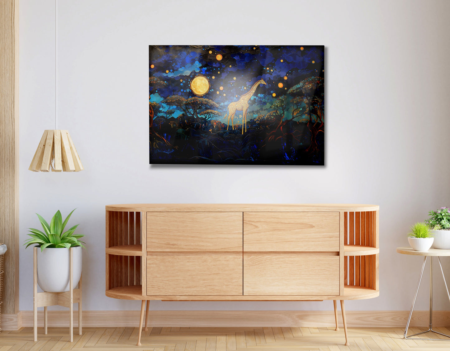 Golden Moon Giraffe African American canvas print view 20