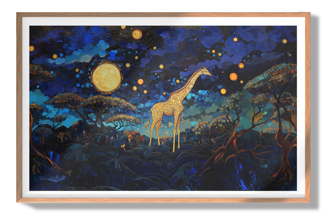 Golden Moon Giraffe African American canvas print view 79