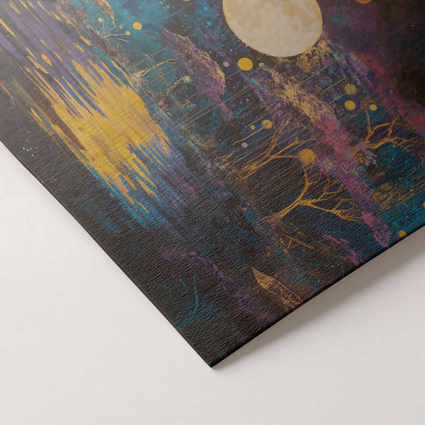 Moonlit Giraffe Safari African American canvas print artwork by MoomZee Artwork