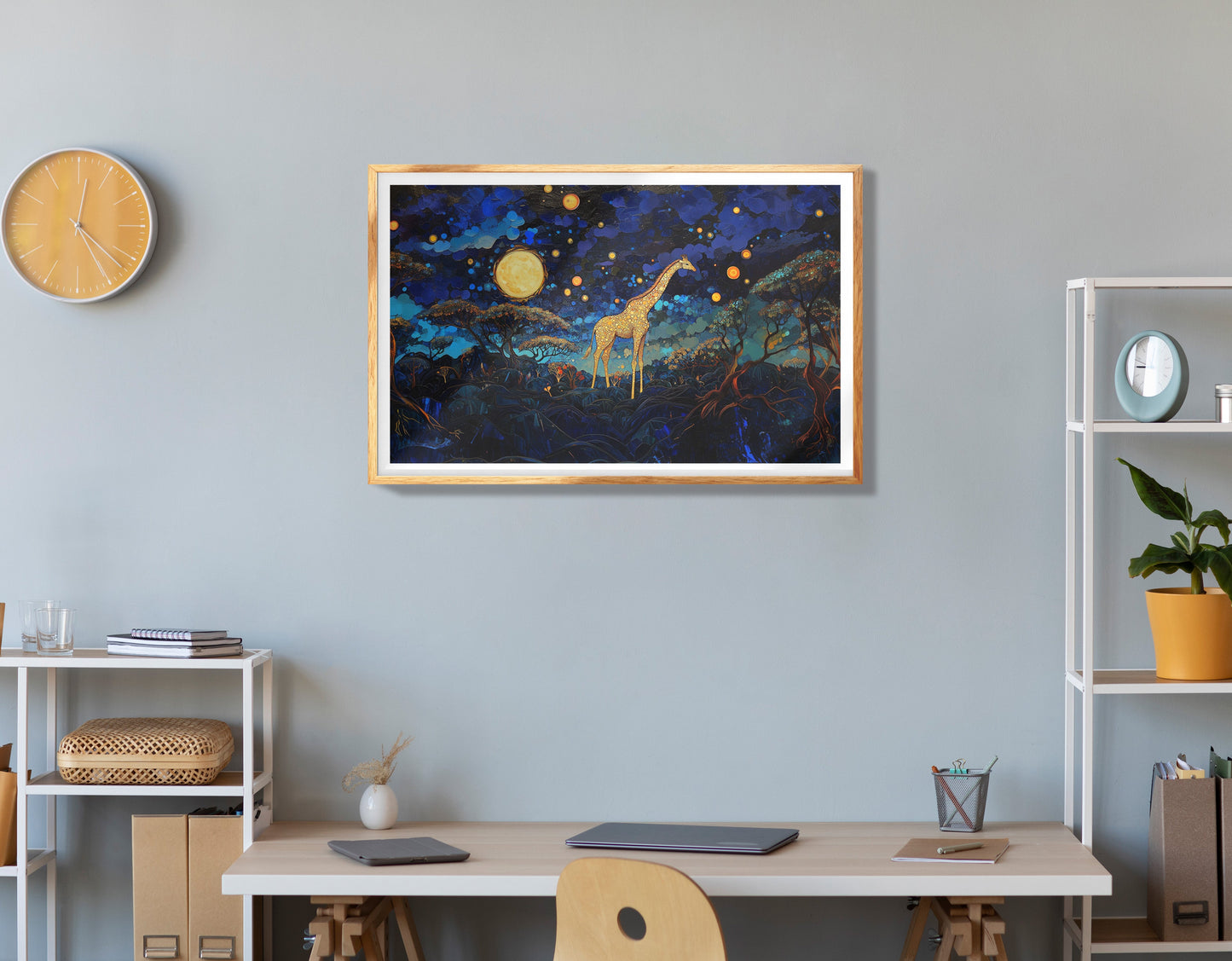Golden Moon Giraffe African American canvas print view 78