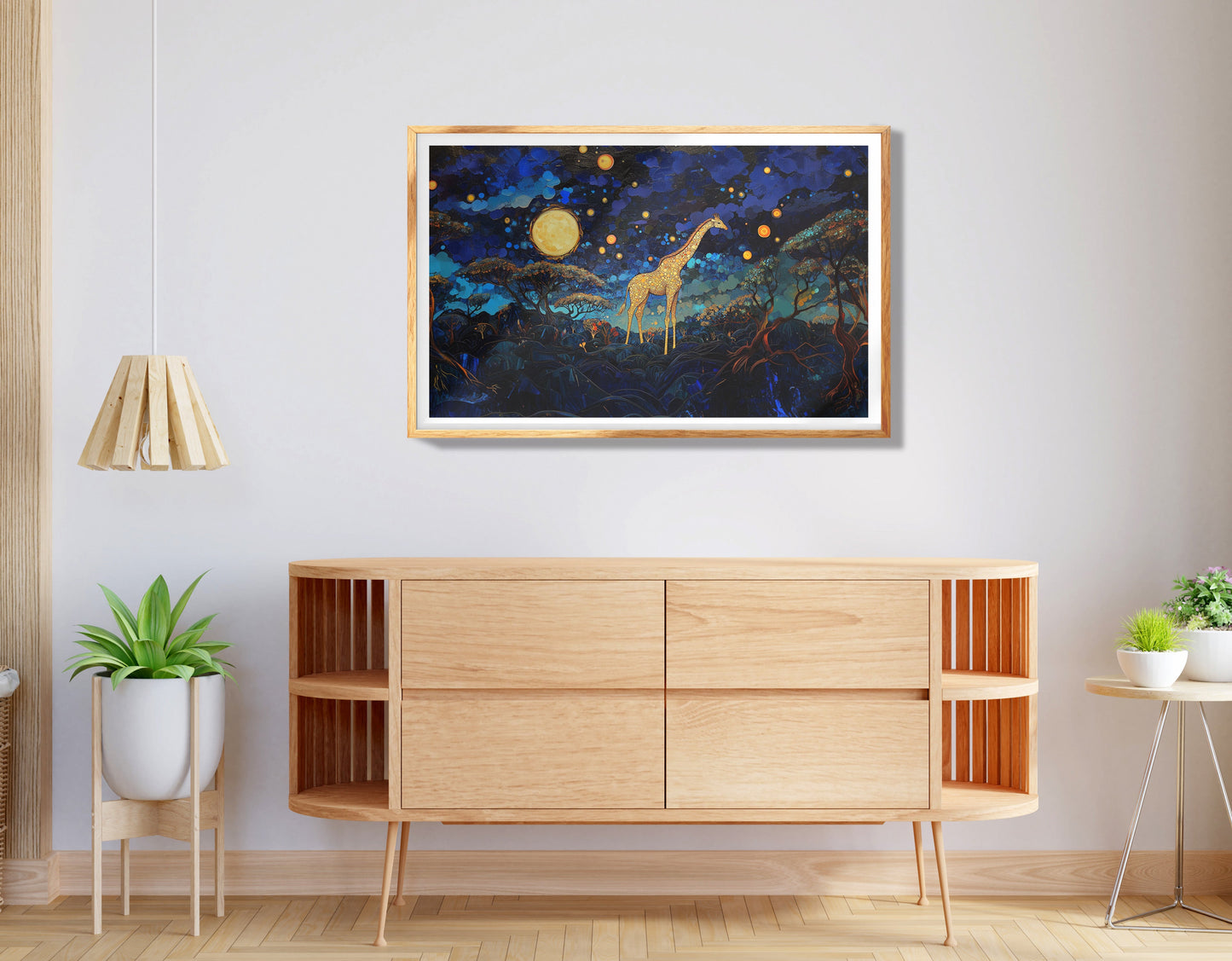 Golden Moon Giraffe African American canvas print view 74