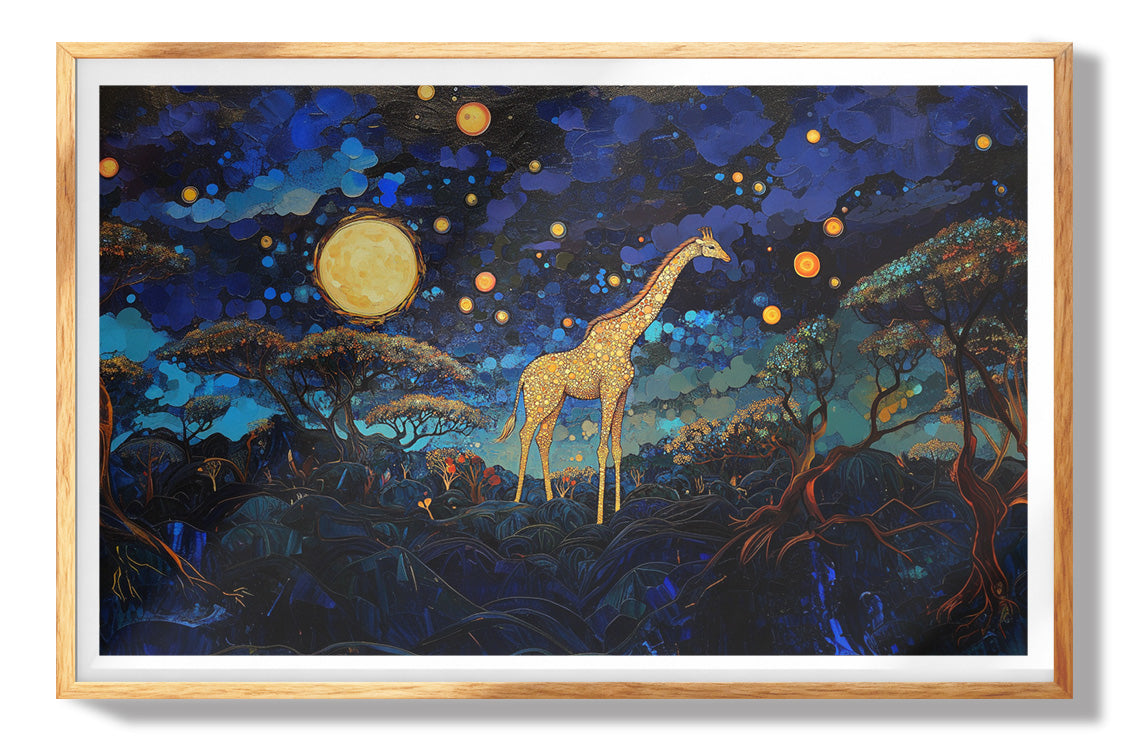 Golden Moon Giraffe African American canvas print view 73
