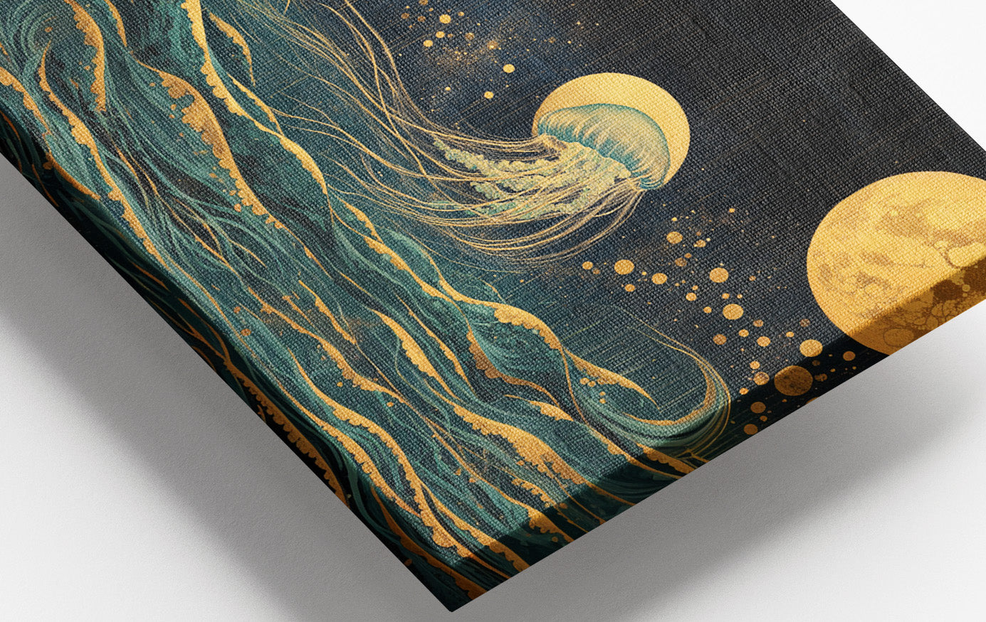 Moonlit Jellyfish Ocean Black Caribbean wall art view 16