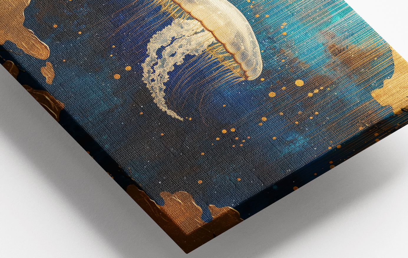 Close-up of Jellyfish Ocean Fantasy Black Caribbean wall art detail
