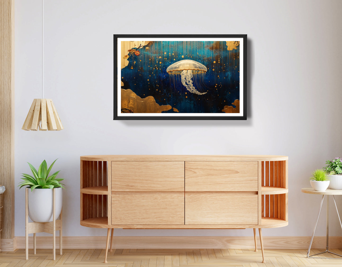 Jellyfish Ocean Fantasy Black Caribbean wall art view 68