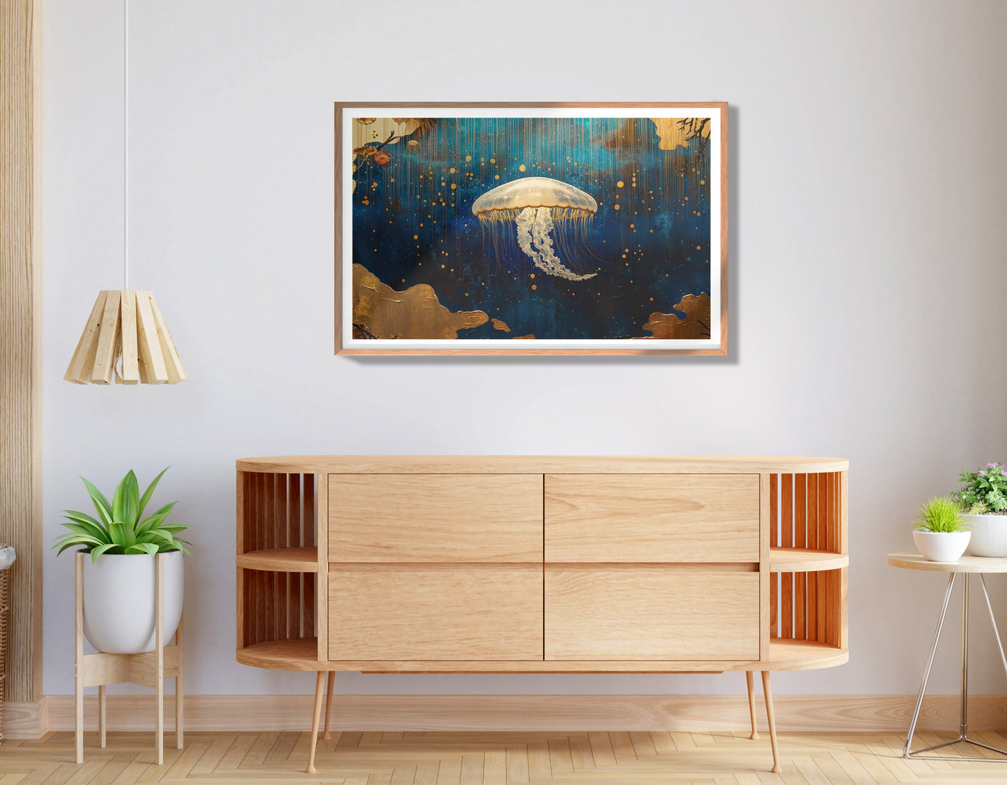 Jellyfish Ocean Fantasy Black Caribbean wall art view 80