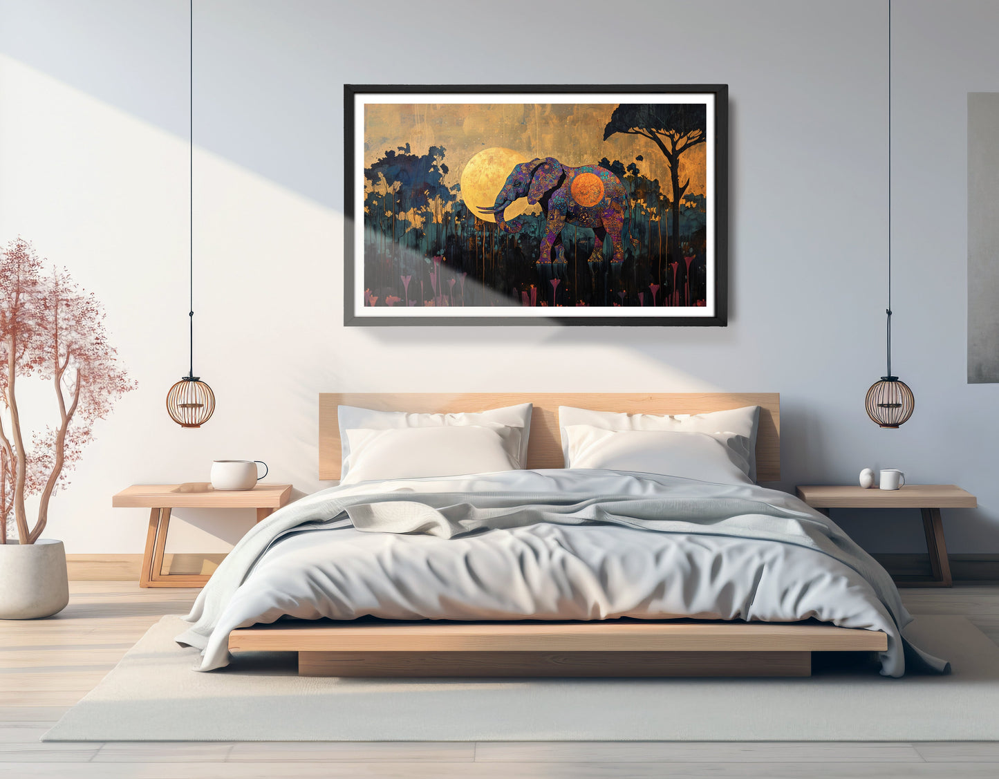 Elephant Moon Safari African American canvas print view 69