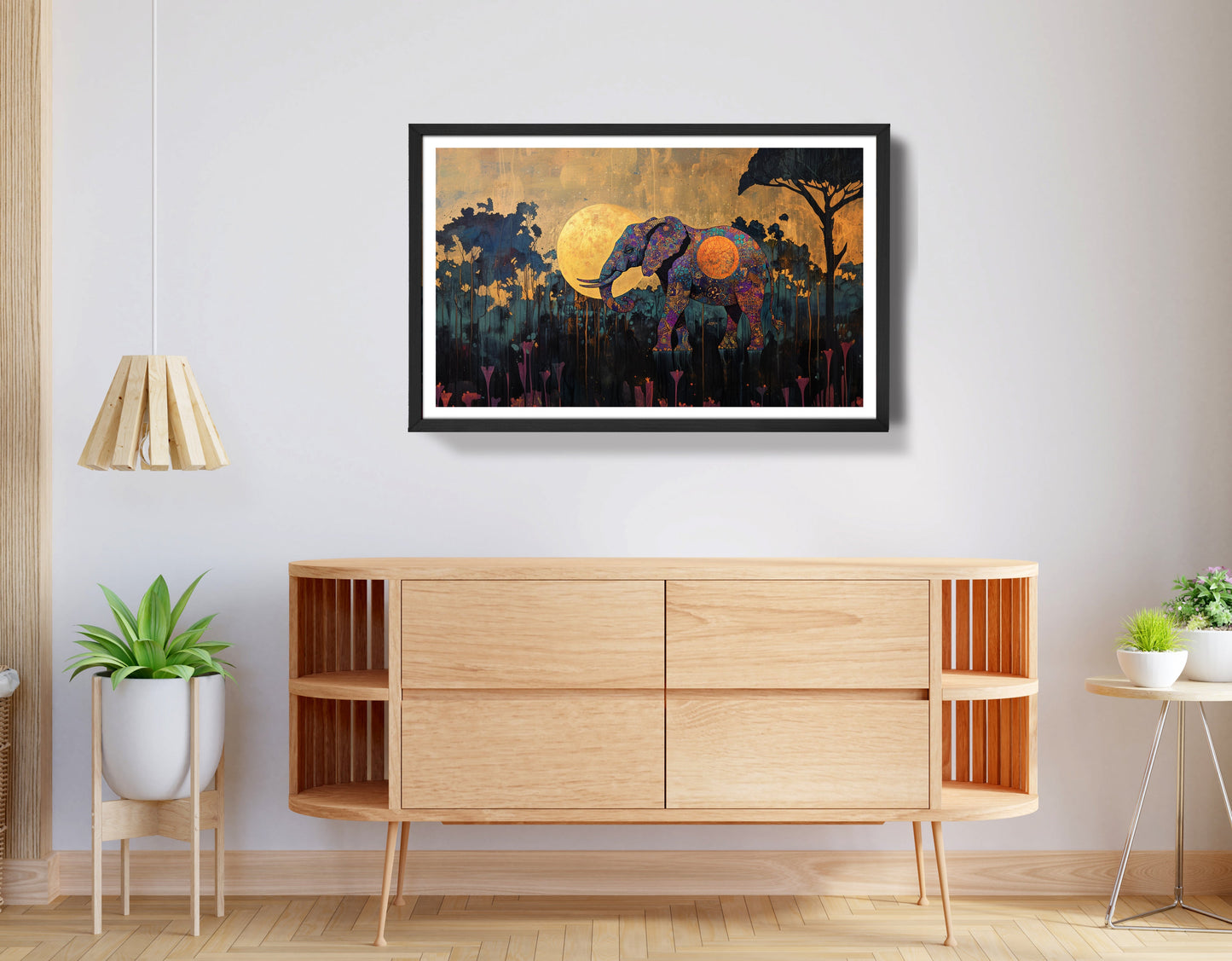 Elephant Moon Safari African American canvas print view 68