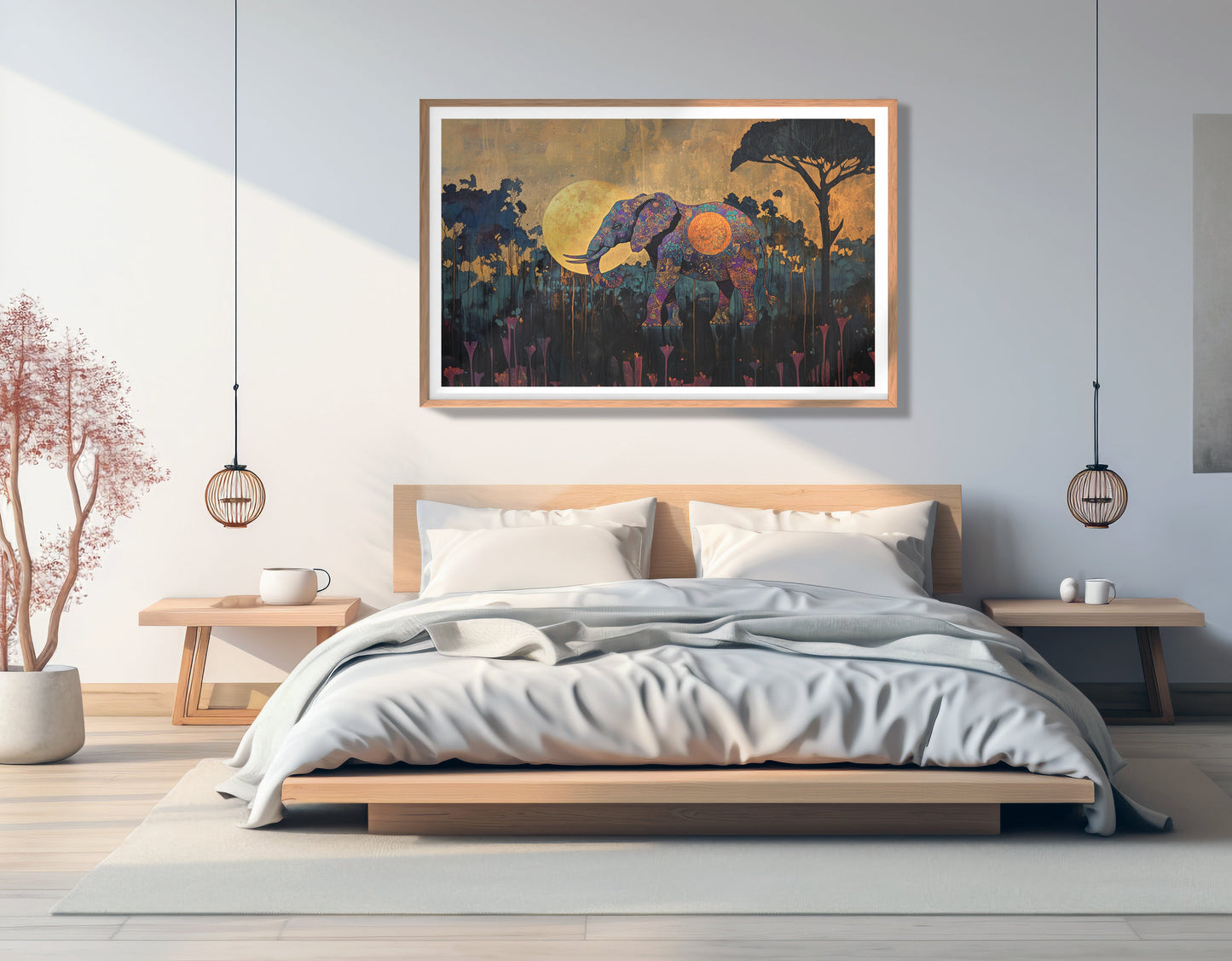 Elephant Moon Safari African American canvas print view 81