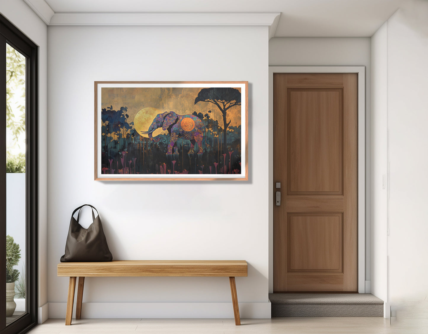Elephant Moon Safari African American canvas print view 83