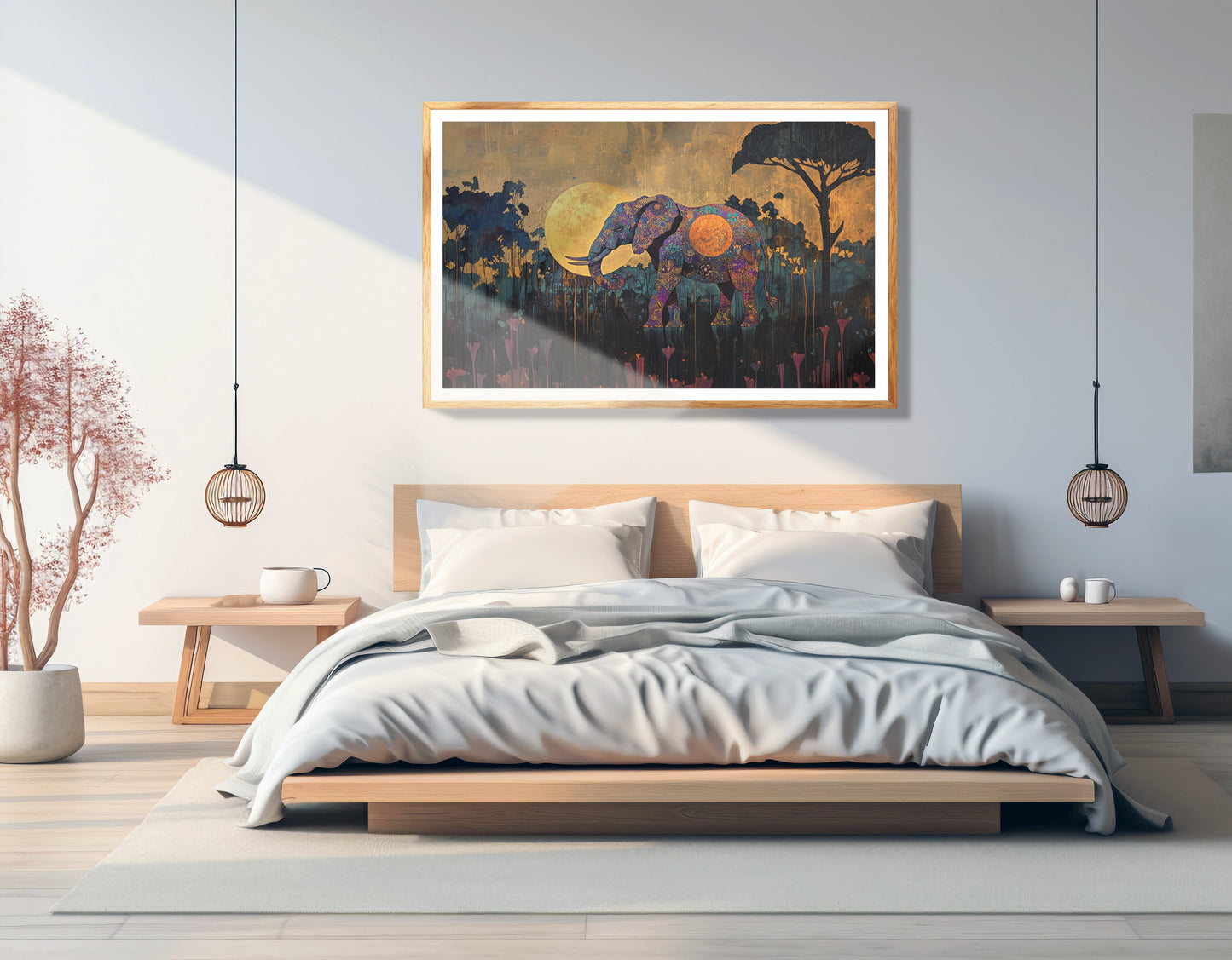 Elephant Moon Safari African American canvas print view 75
