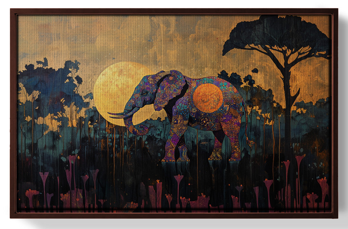 Elephant Moon Safari African American canvas print view 31