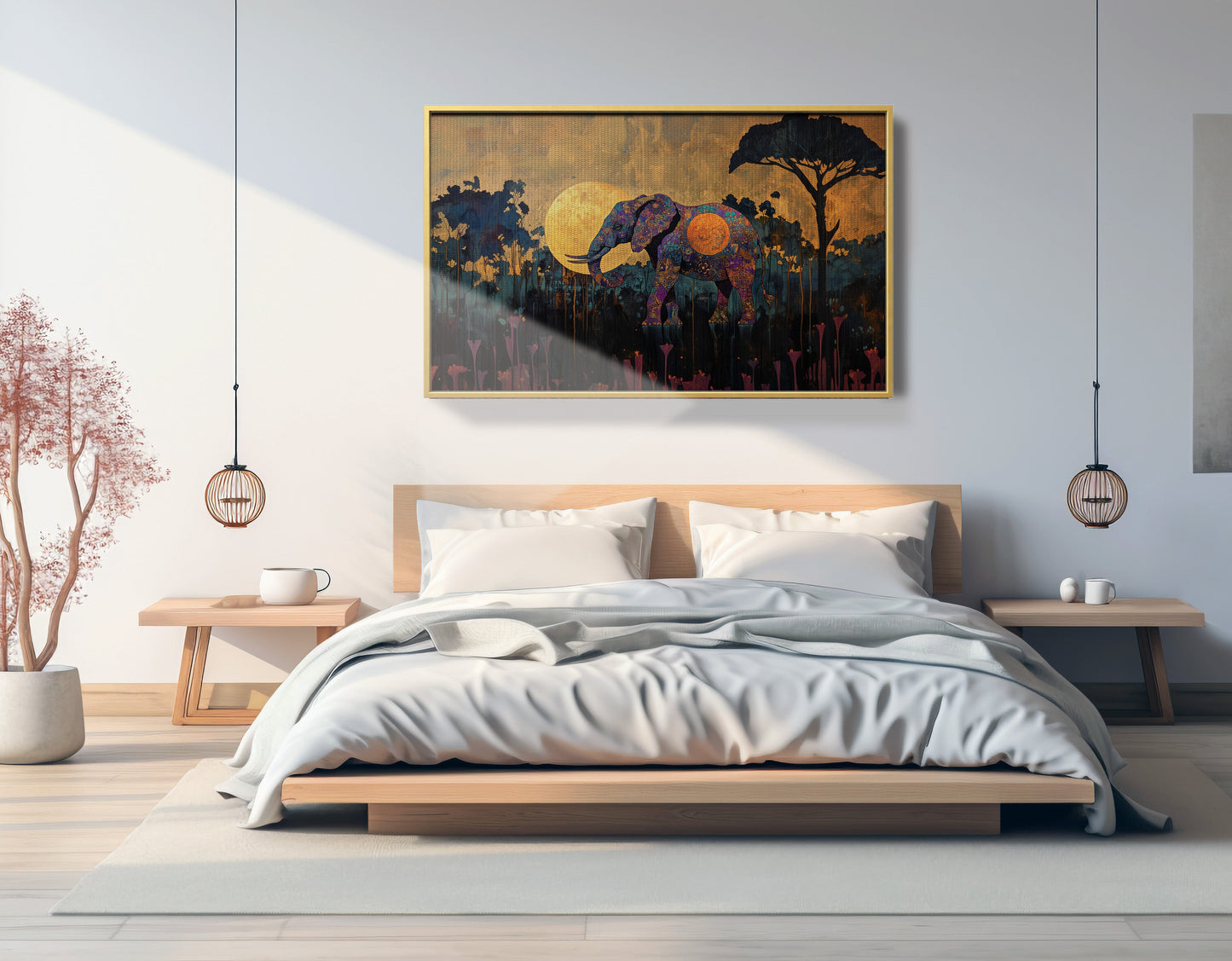 Elephant Moon Safari African American canvas print view 39