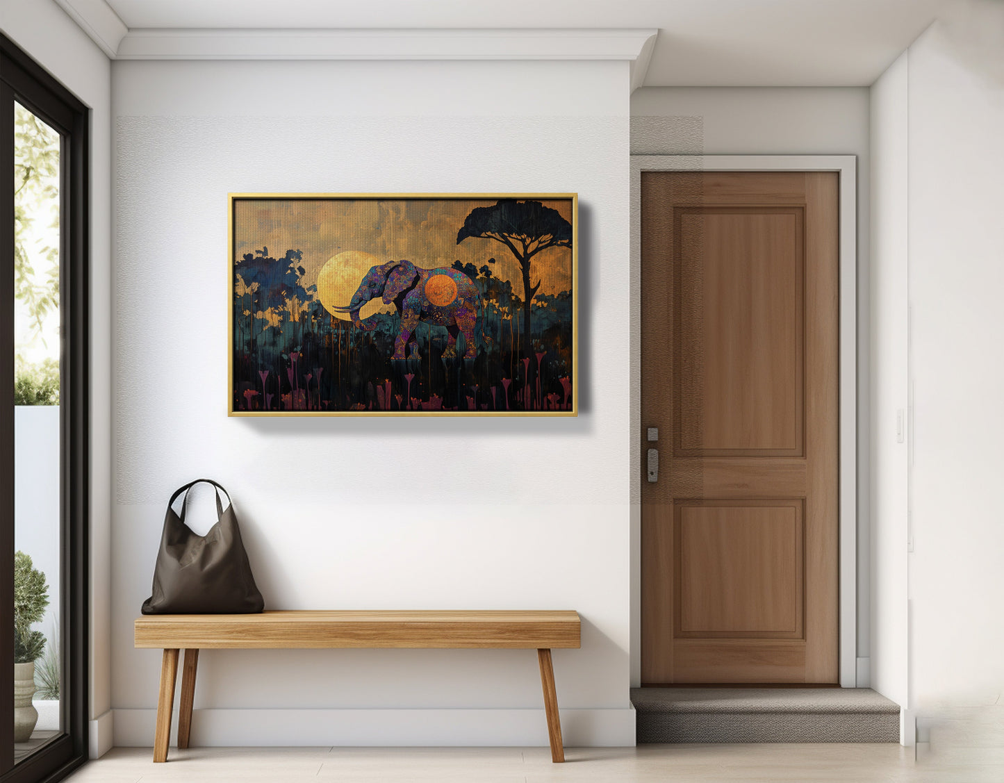 Elephant Moon Safari African American canvas print view 41