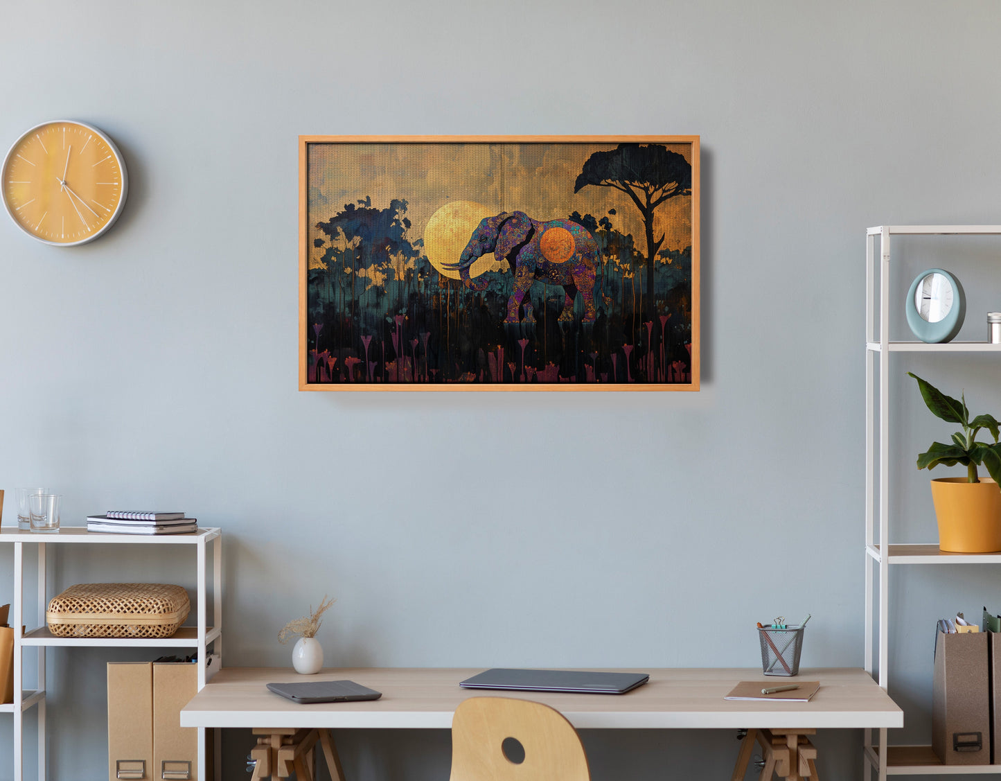 Elephant Moon Safari African American canvas print view 48