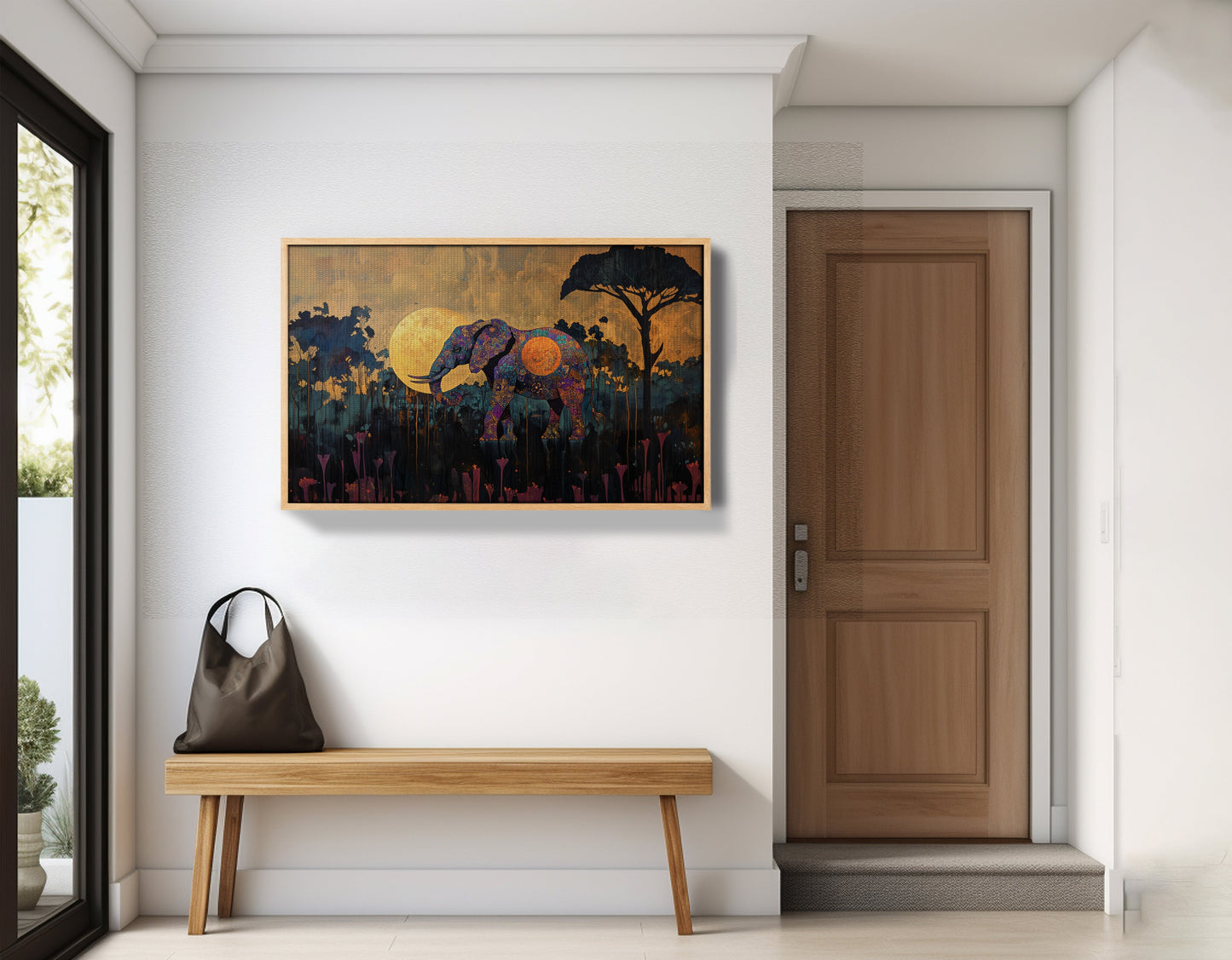 Elephant Moon Safari African American canvas print view 53