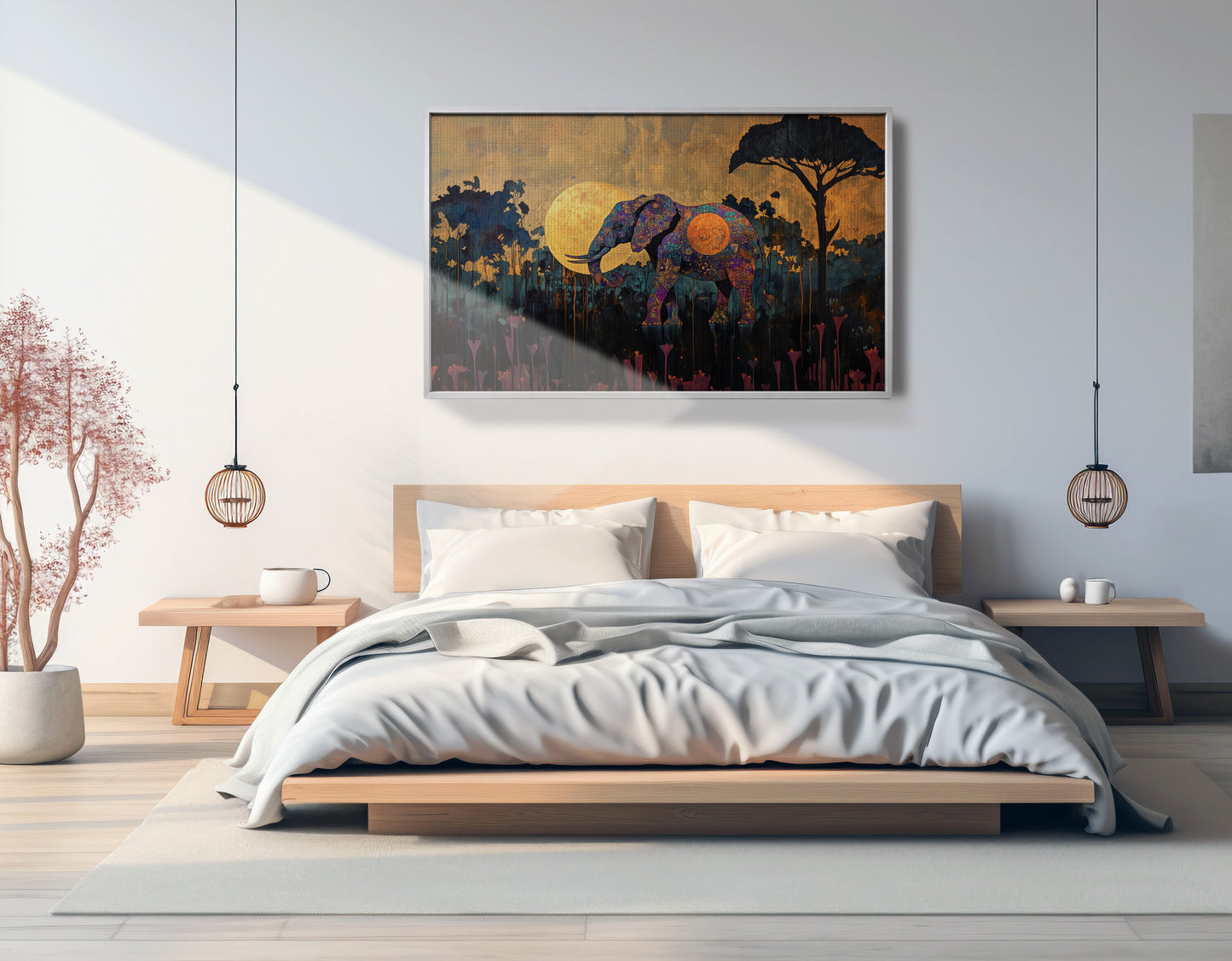 Elephant Moon Safari African American canvas print view 57