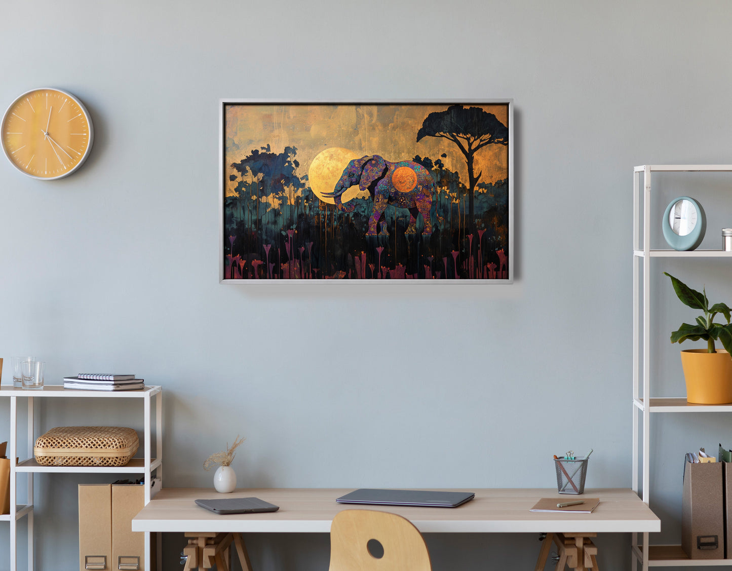 Elephant Moon Safari African American canvas print view 60