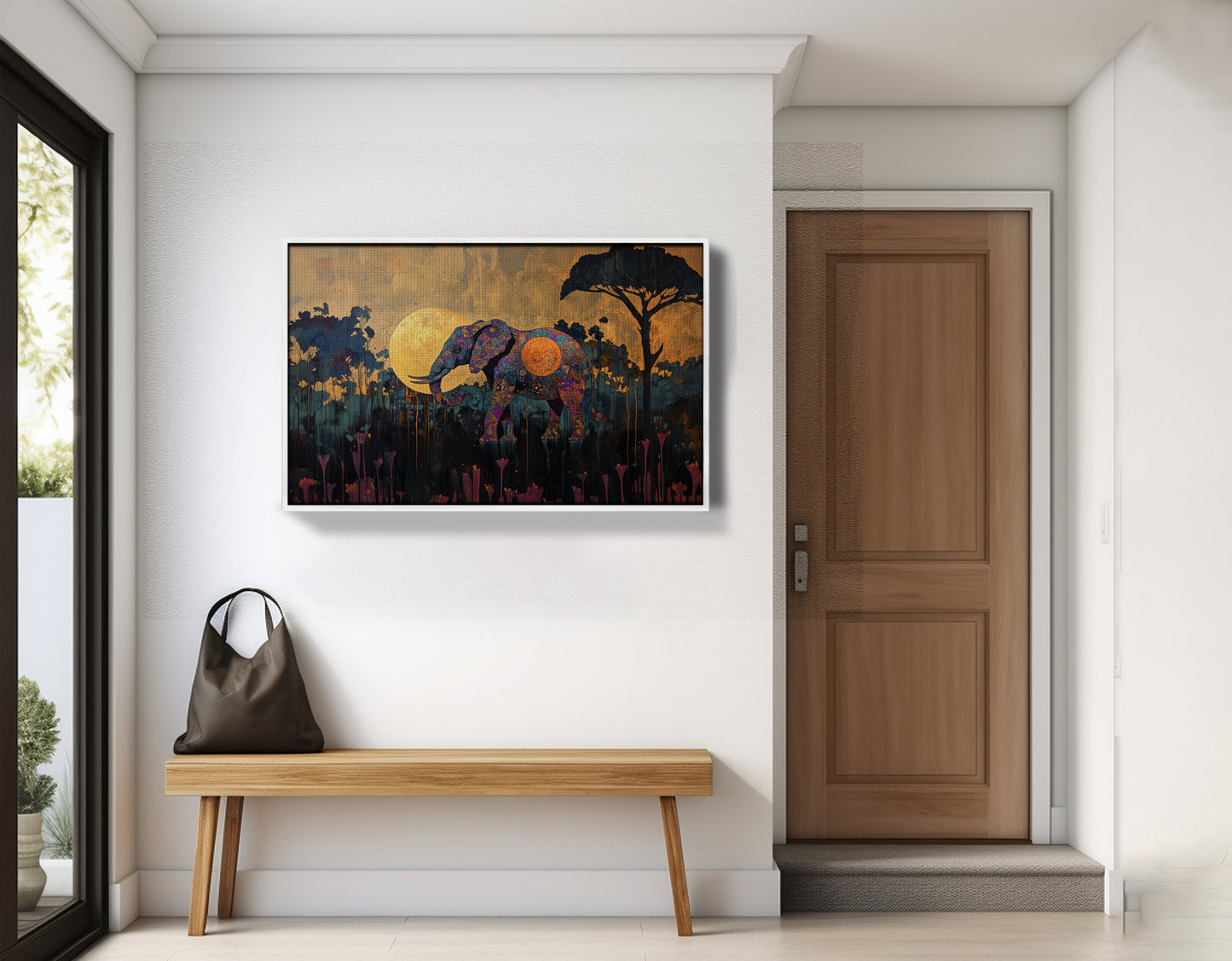 Elephant Moon Safari African American canvas print view 65