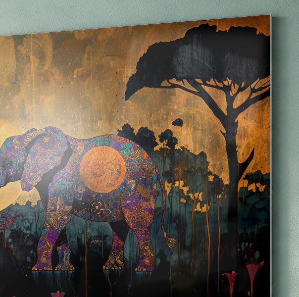 Elephant Moon Safari African American canvas print view 22