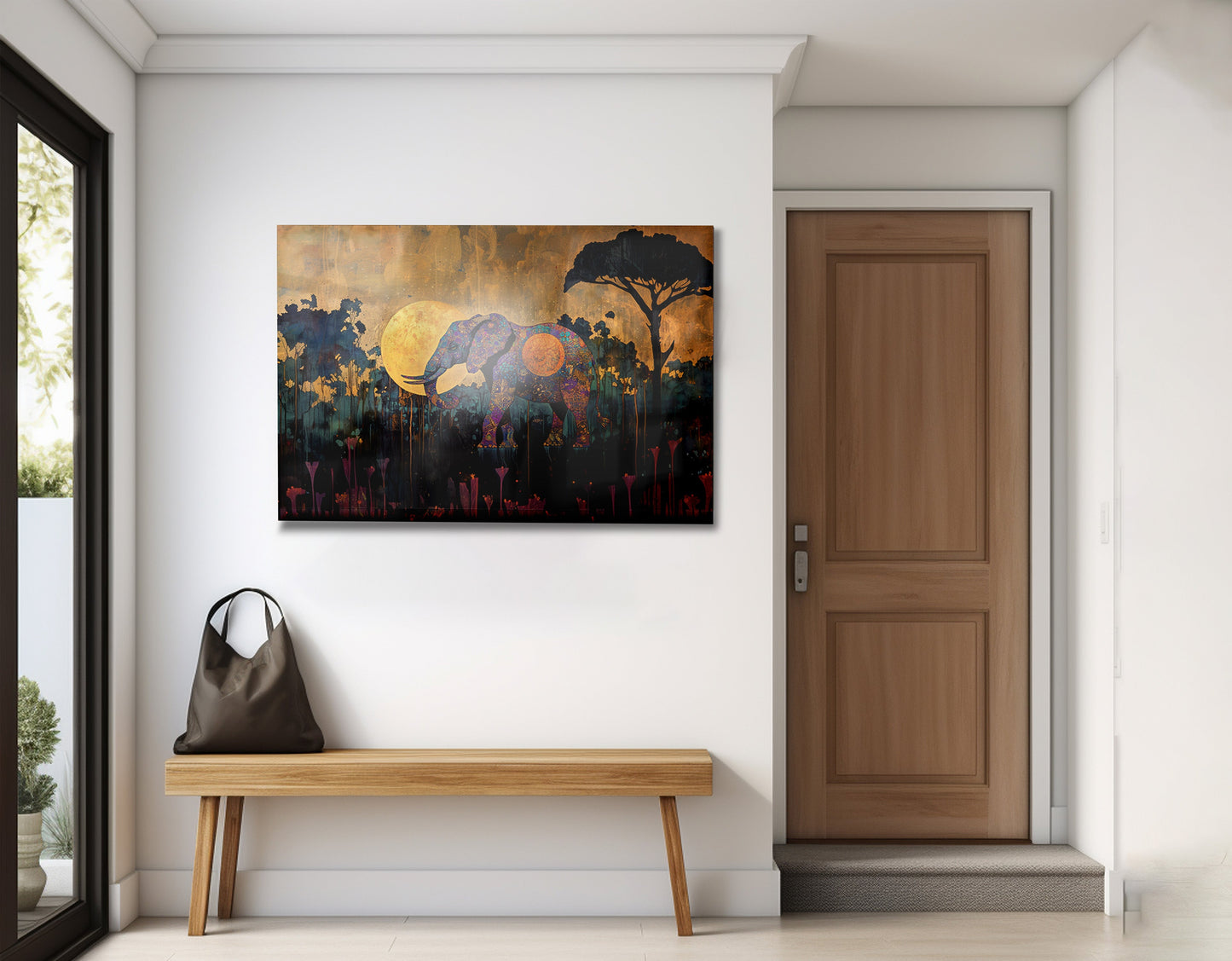 Elephant Moon Safari African American canvas print view 23