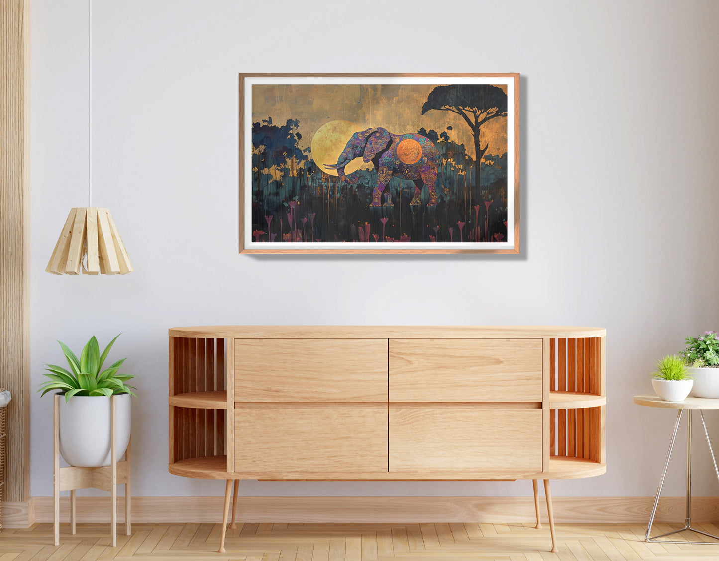 Elephant Moon Safari African American canvas print view 80