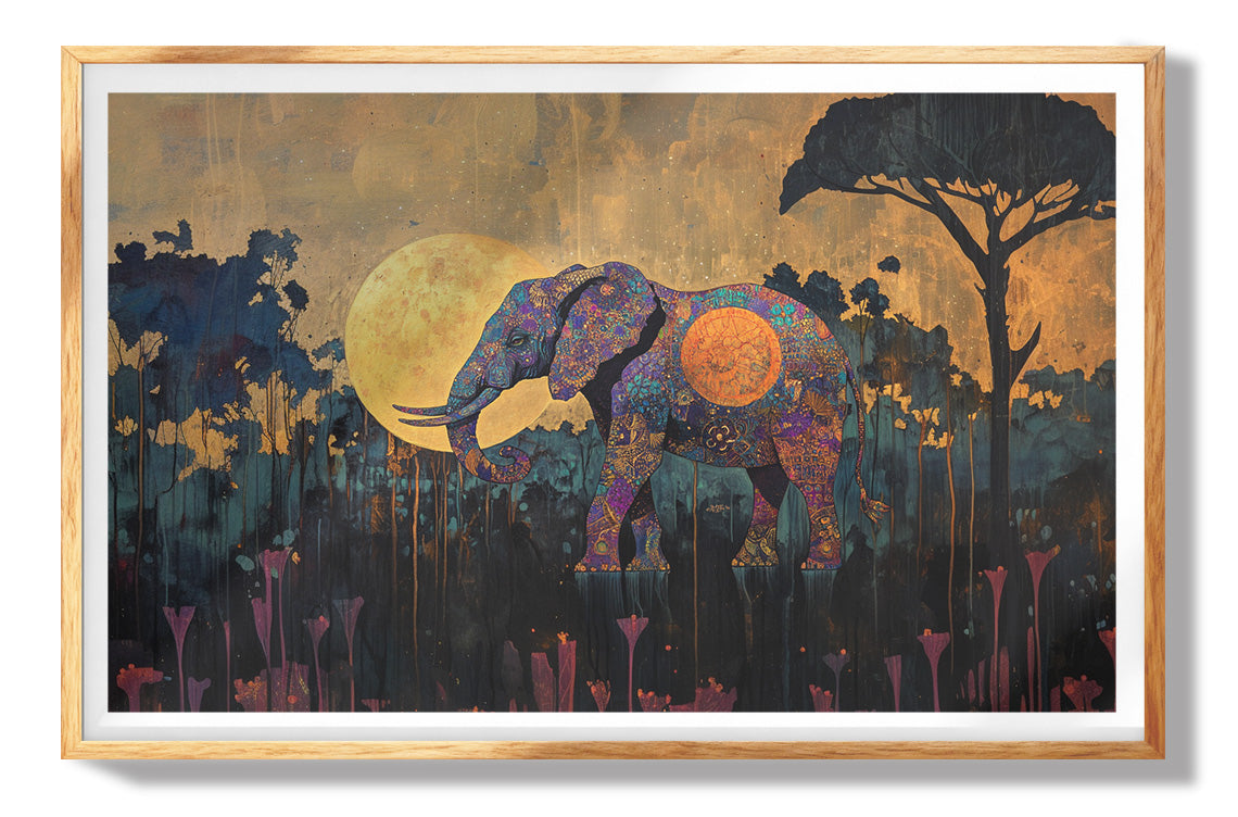 Elephant Moon Safari African American canvas print view 73