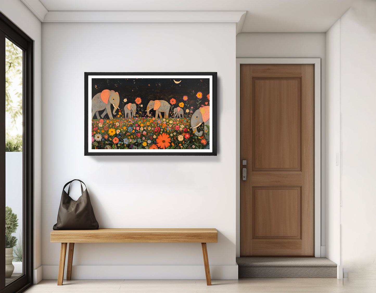 Elephant Family Floral African American canvas print view 71