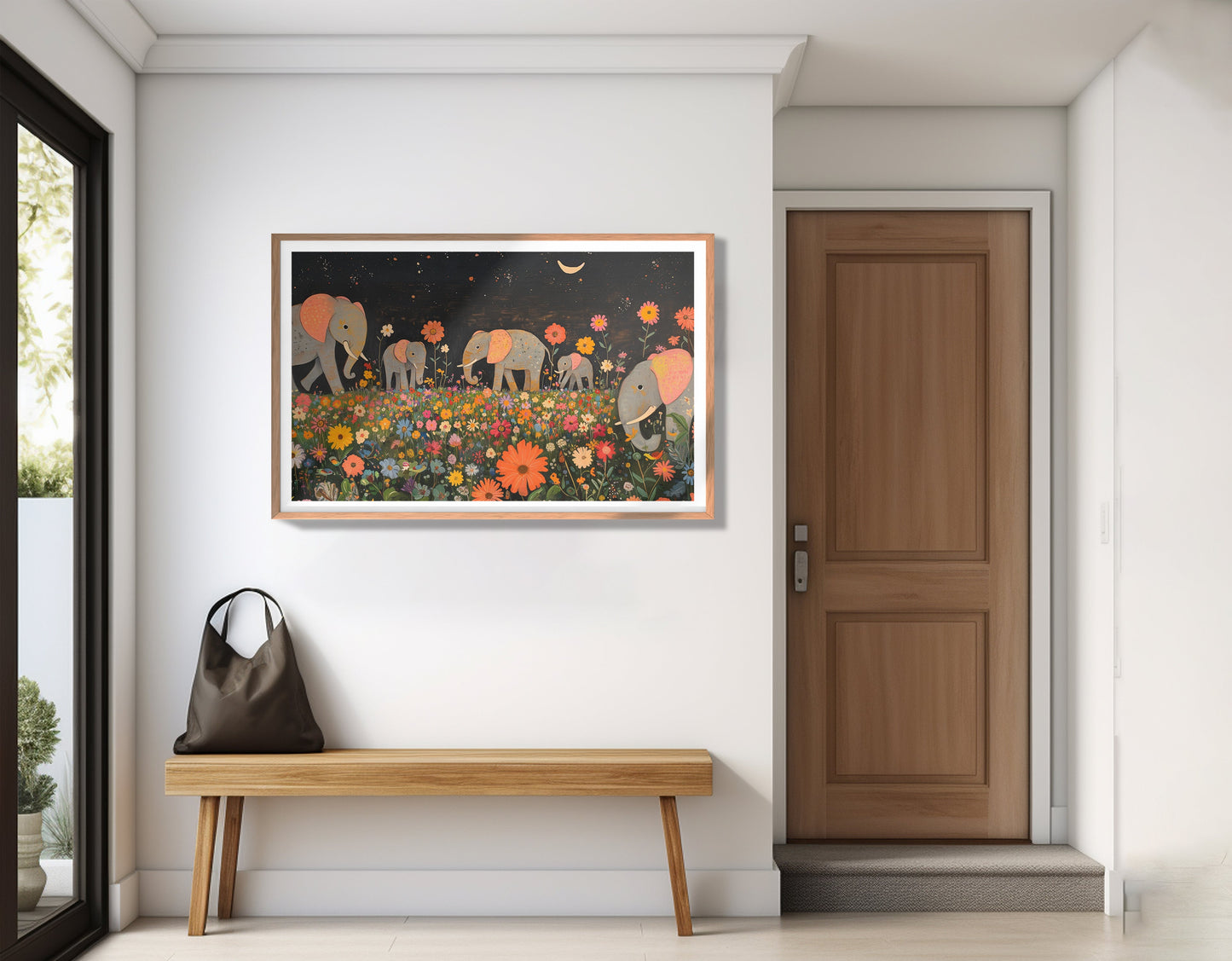Elephant Family Floral African American canvas print view 83
