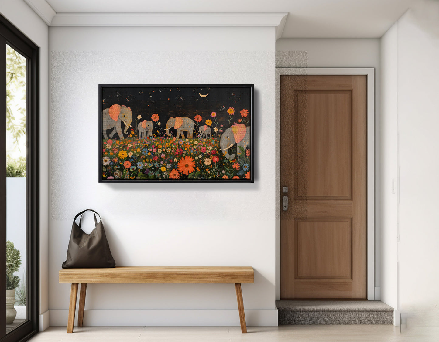 Elephant Family Floral African American canvas print view 29