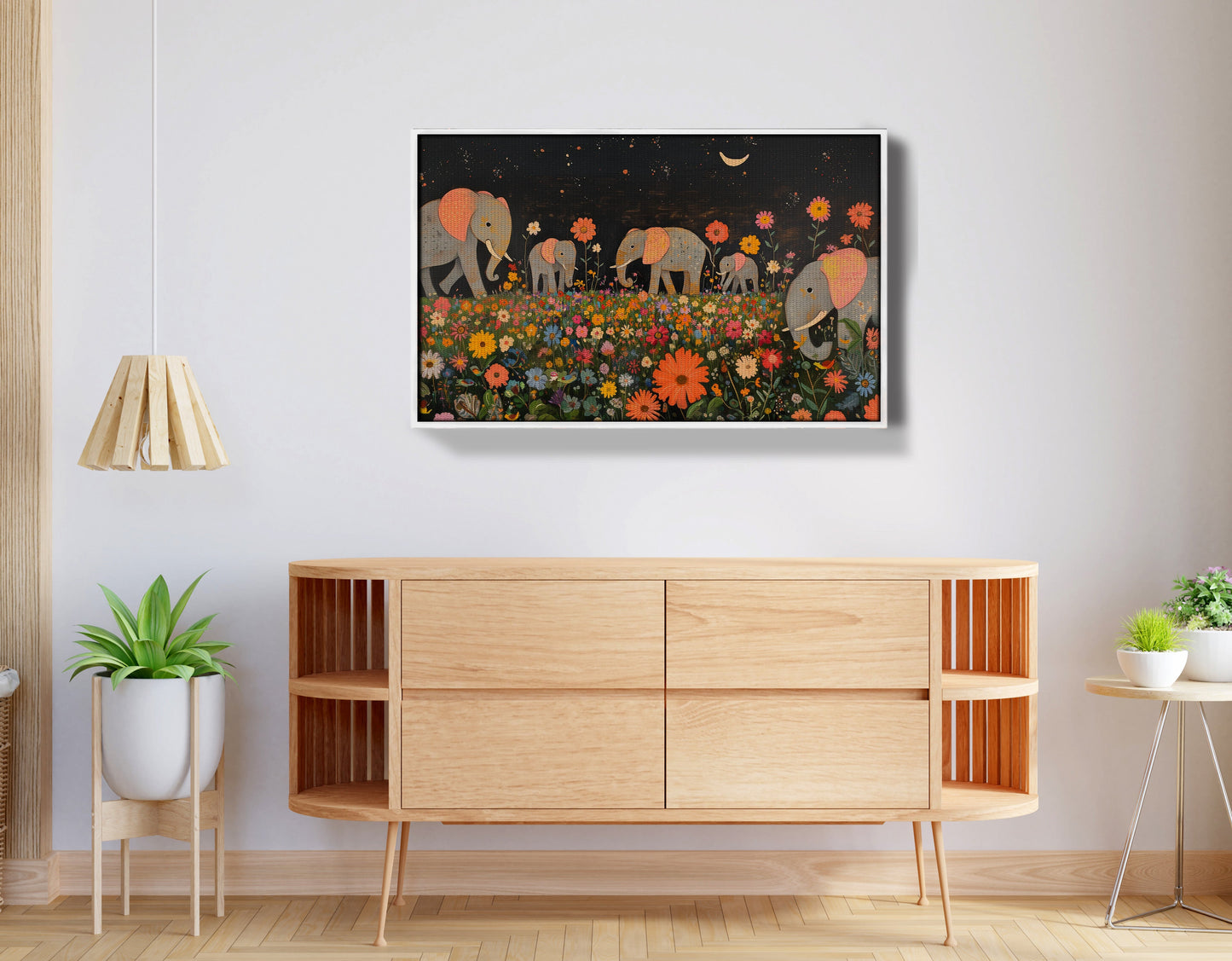 Elephant Family Floral African American canvas print view 62