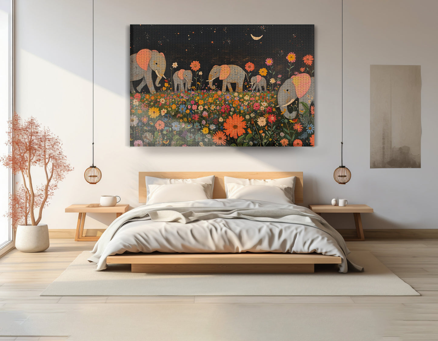 Elephant Family Floral African American canvas print view 15
